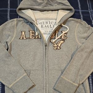 American Eagle Outfitters Kids Gray Zip-Up Hoodie